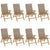 Reclining Garden Chairs with Cushions 8 pcs Solid Wood Teak