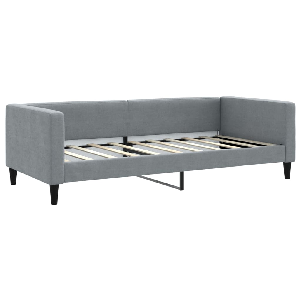 Daybed with Trundle without Mattress Light Grey 90x190 cm