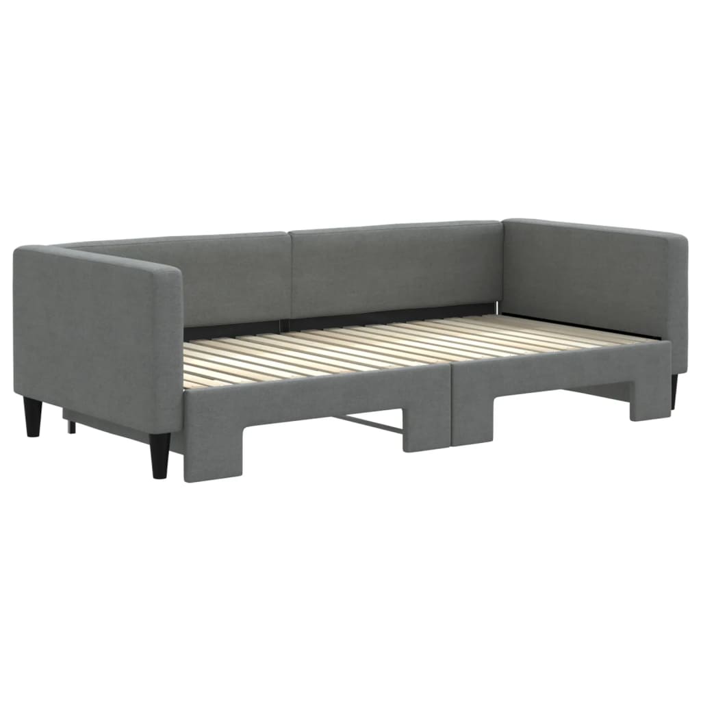 Daybed with Trundle without Mattress Dark Grey 90x190 cm