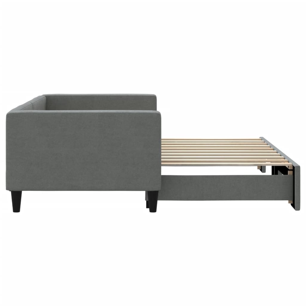 Daybed with Trundle without Mattress Dark Grey 90x190 cm