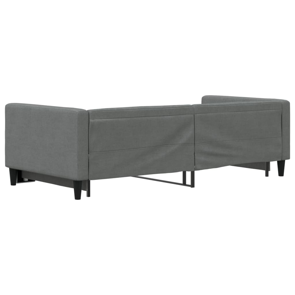 Daybed with Trundle without Mattress Dark Grey 90x190 cm