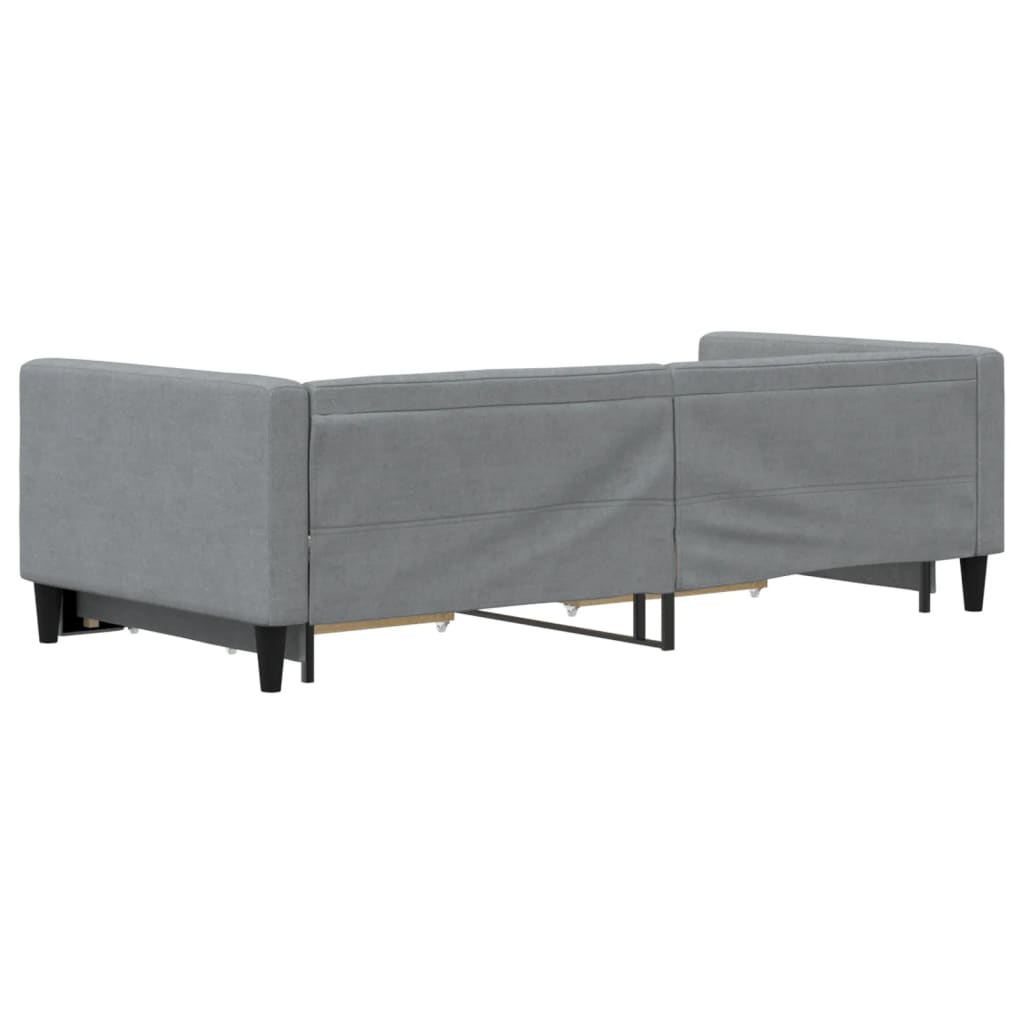 Daybed with Trundle&Drawers without Mattress Light Grey 90x190 cm