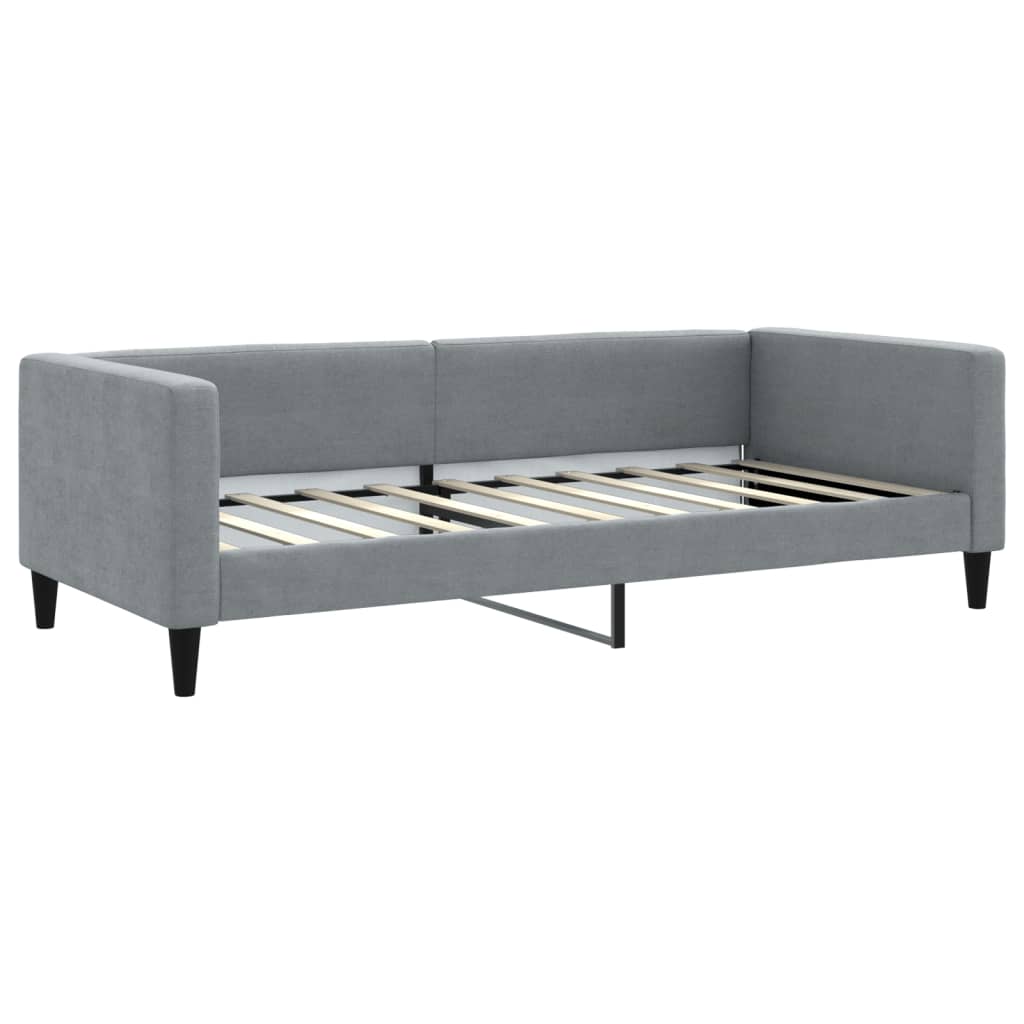 Daybed with Trundle&Drawers without Mattress Light Grey 90x190 cm