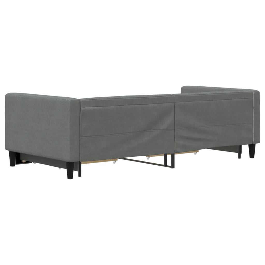 Daybed with Trundle&Drawers without Mattress Dark Grey 90x190 cm