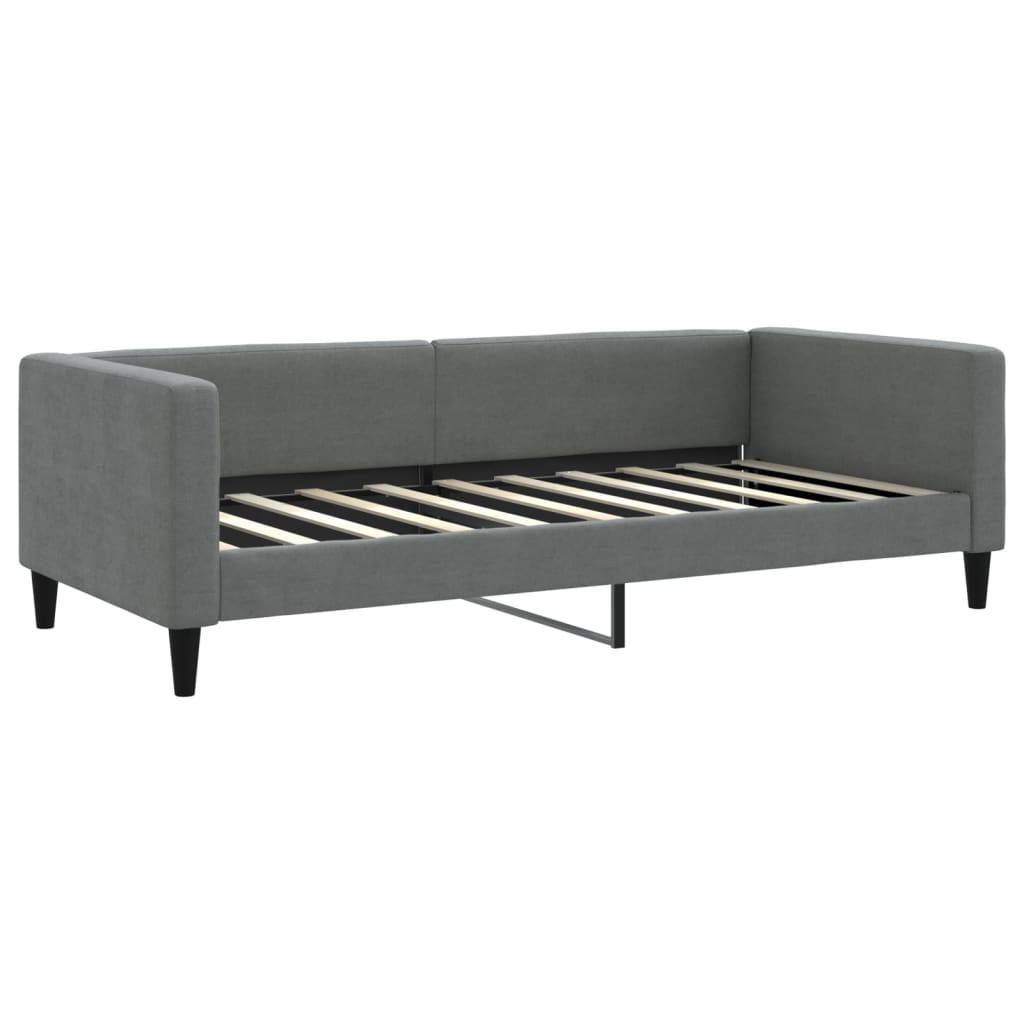 Daybed with Trundle&Drawers without Mattress Dark Grey 90x190 cm