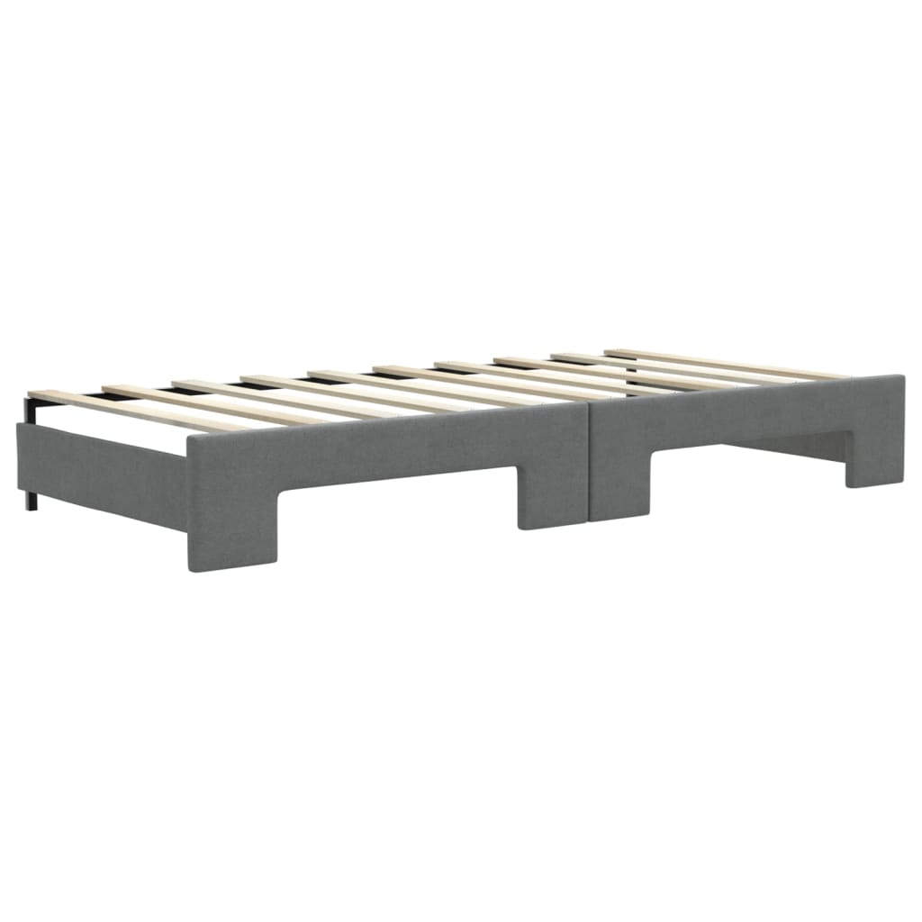 Daybed with Trundle&Drawers without Mattress Dark Grey 90x190 cm