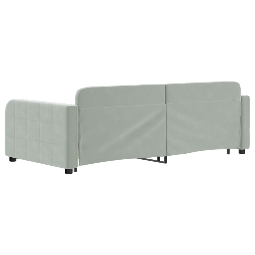 Daybed with Trundle&Drawers without Mattress Light Grey 90x190 cm