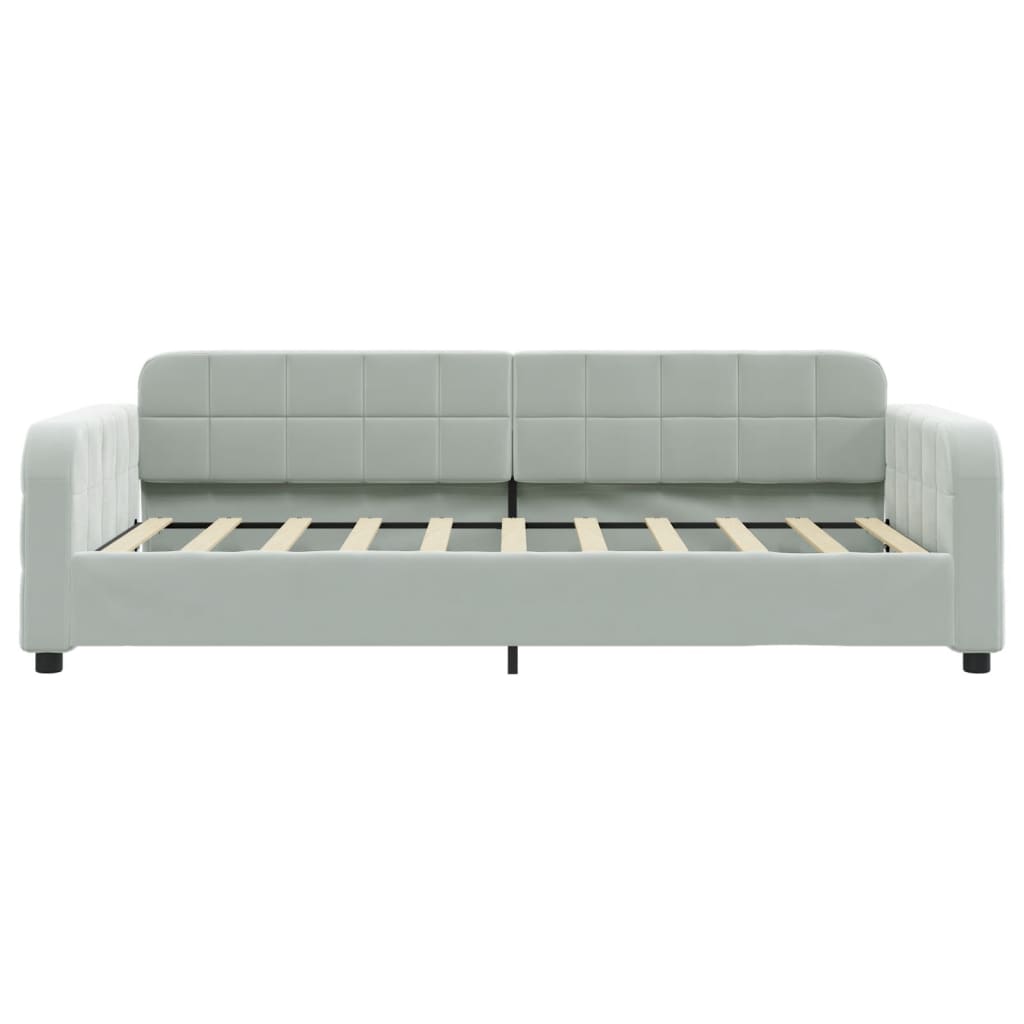 Daybed with Trundle&Drawers without Mattress Light Grey 90x190 cm