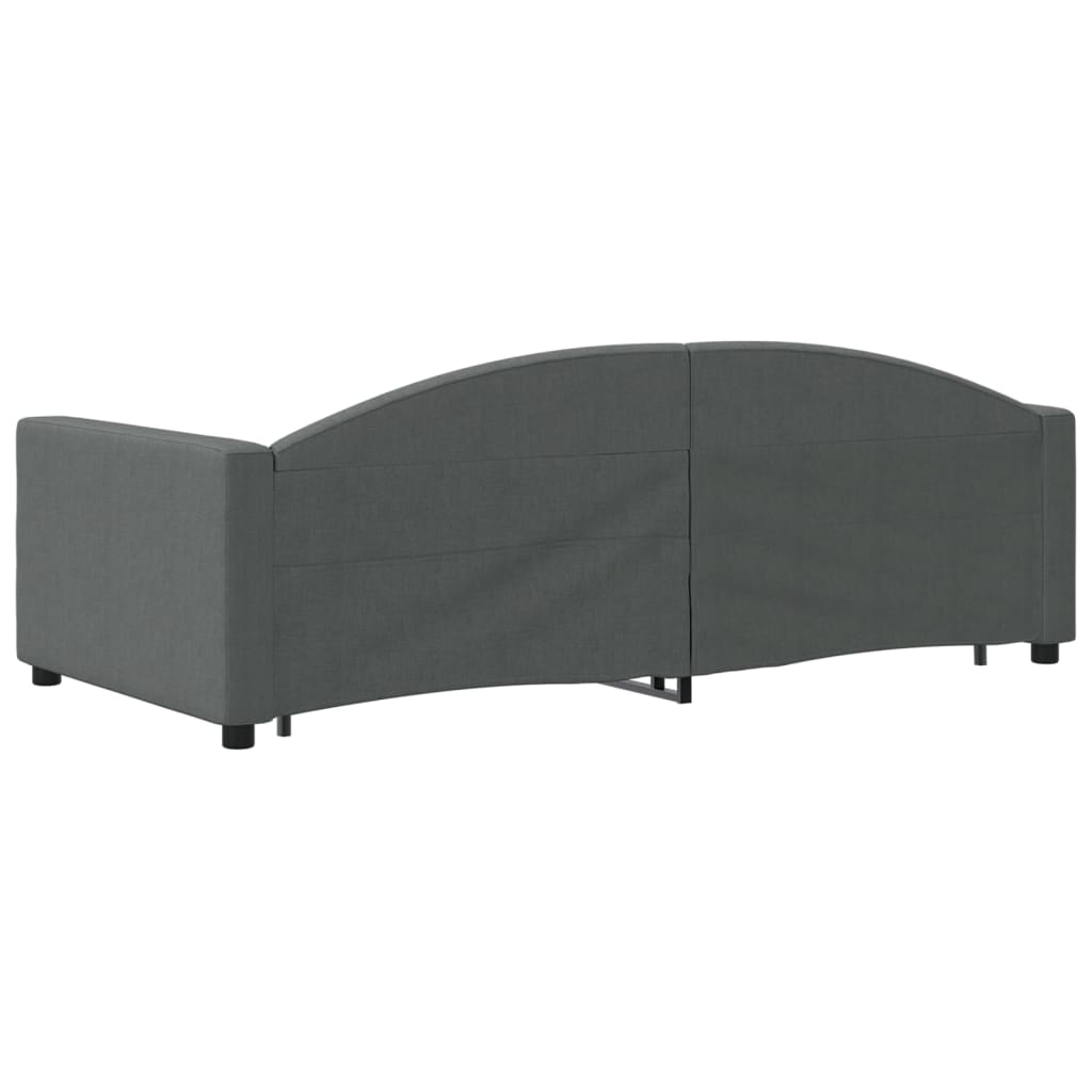 Daybed with Trundle&Drawers without Mattress Dark Grey 90x190 cm