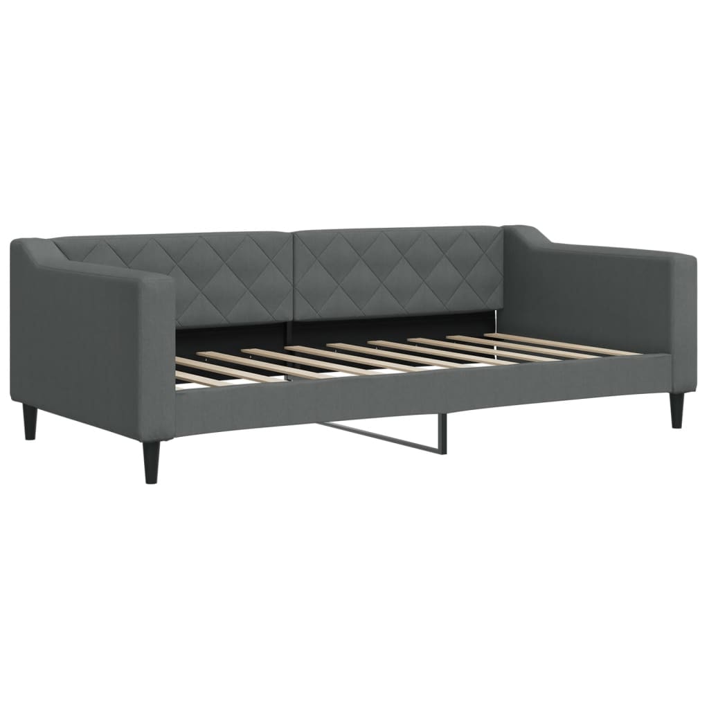 Daybed with Trundle&Drawers without Mattress Dark Grey 90x190 cm