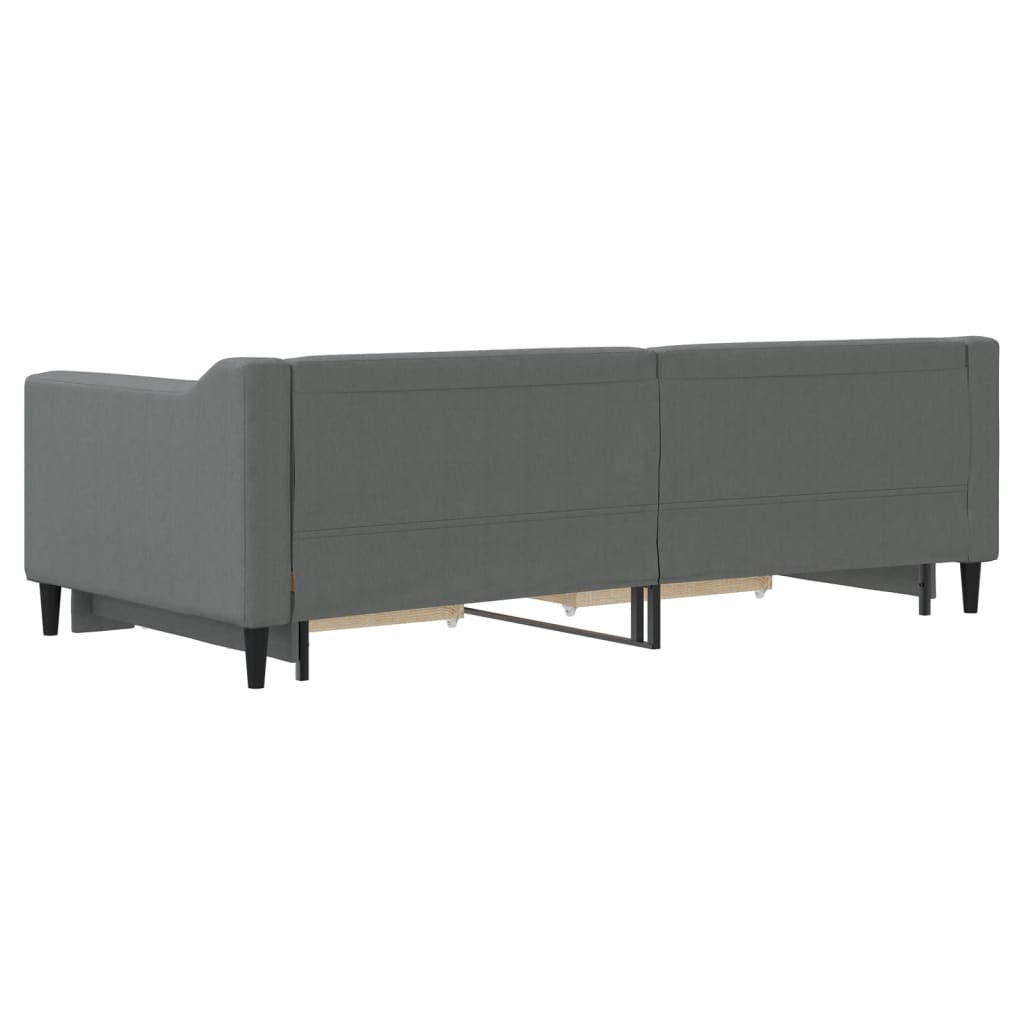 Daybed with Trundle&Drawers without Mattress Dark Grey 90x190 cm