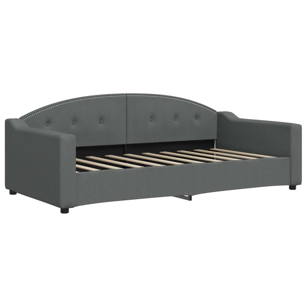 Daybed with Trundle&Drawers without Mattress Dark Grey 90x190 cm