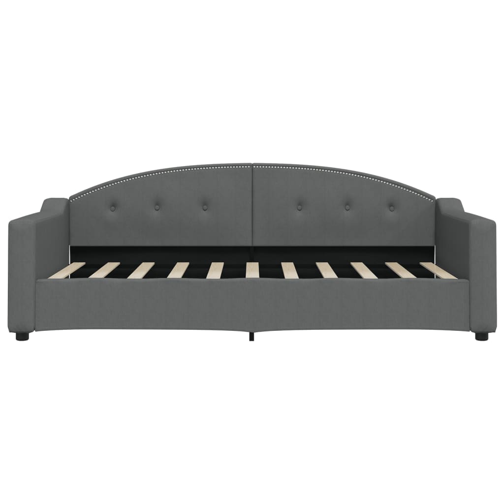 Daybed with Trundle&Drawers without Mattress Dark Grey 90x190 cm