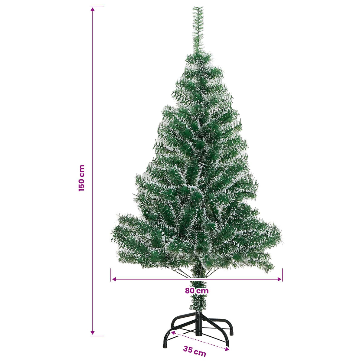 Artificial Christmas Tree with Flocked Snow Green 150 cm