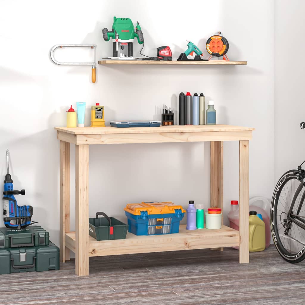 Work Bench 110x50x80 cm Solid Wood Pine