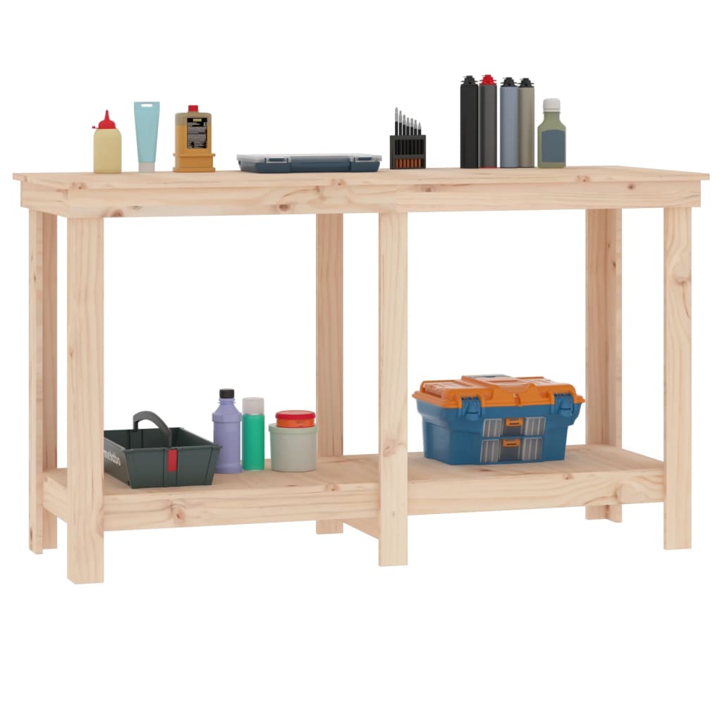 Work Bench 140x50x80 cm Solid Wood Pine