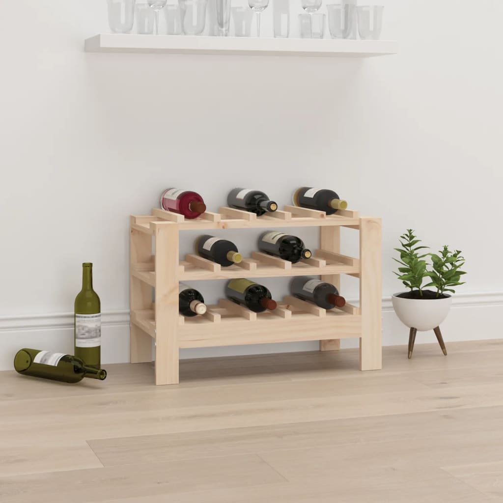 Wine Rack 61.5x30x42 cm Solid Wood Pine