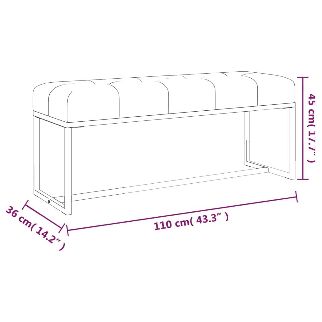 Bench Dark Green 110x36x45 cm Velvet