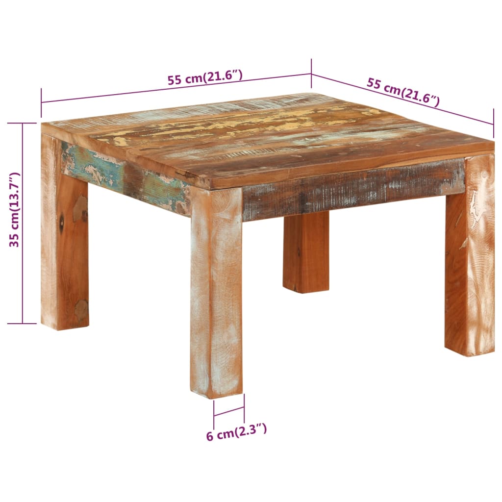 Coffee Table 55x55x35 cm Solid Wood Reclaimed