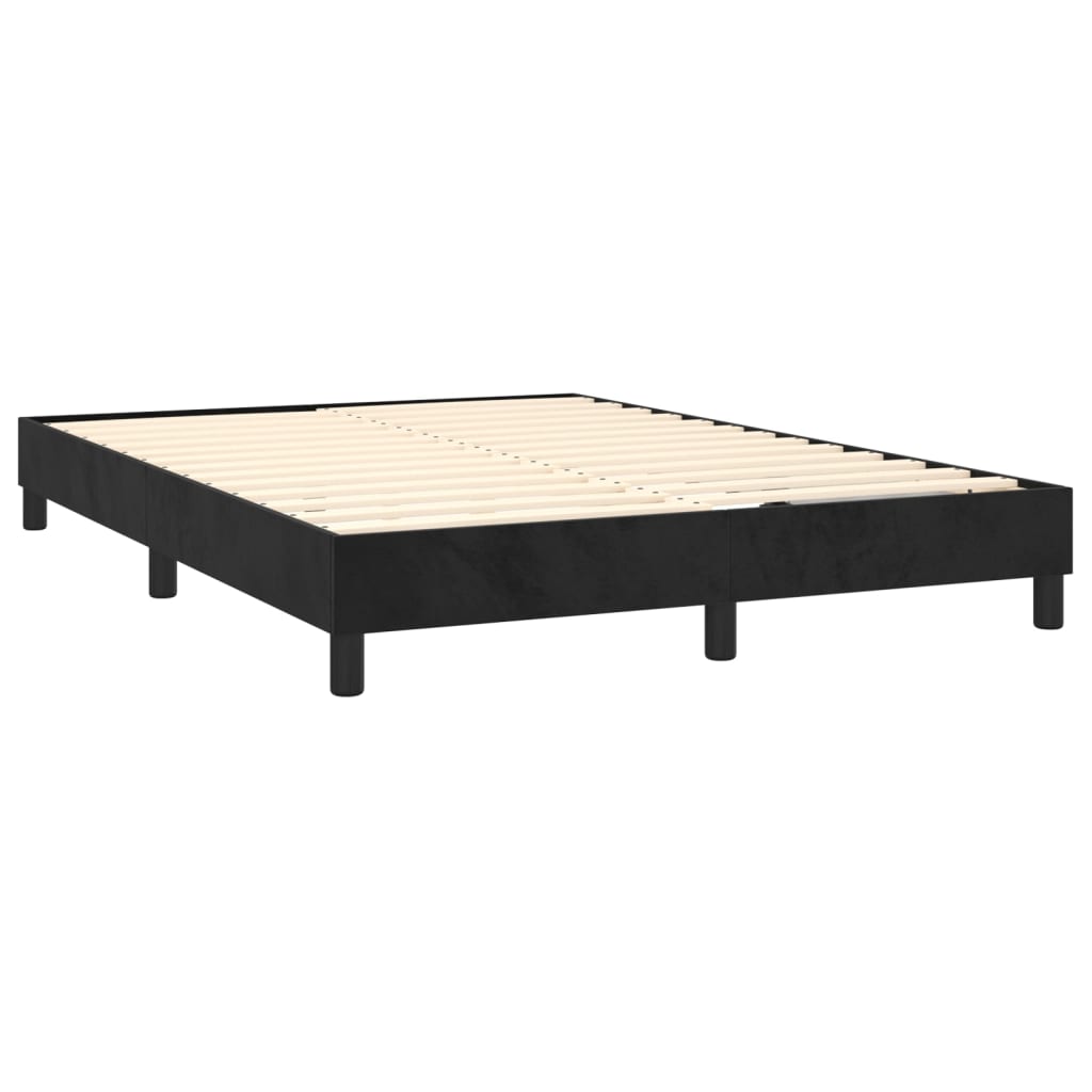 Box Spring Bed with Mattress Black 153x203 cm Queen Size Velvet