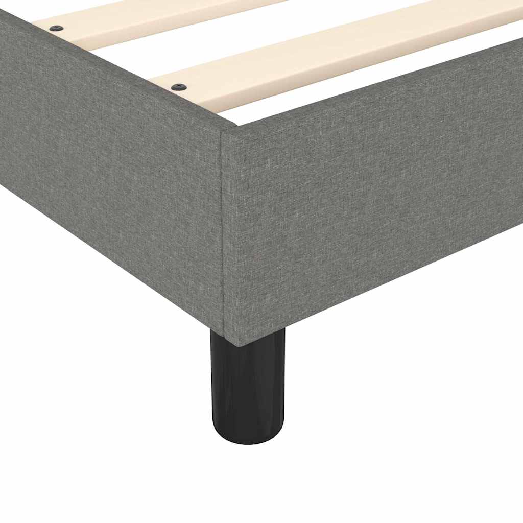Box Spring Bed with Mattress Dark Grey 107x203 cm King Single Fabric
