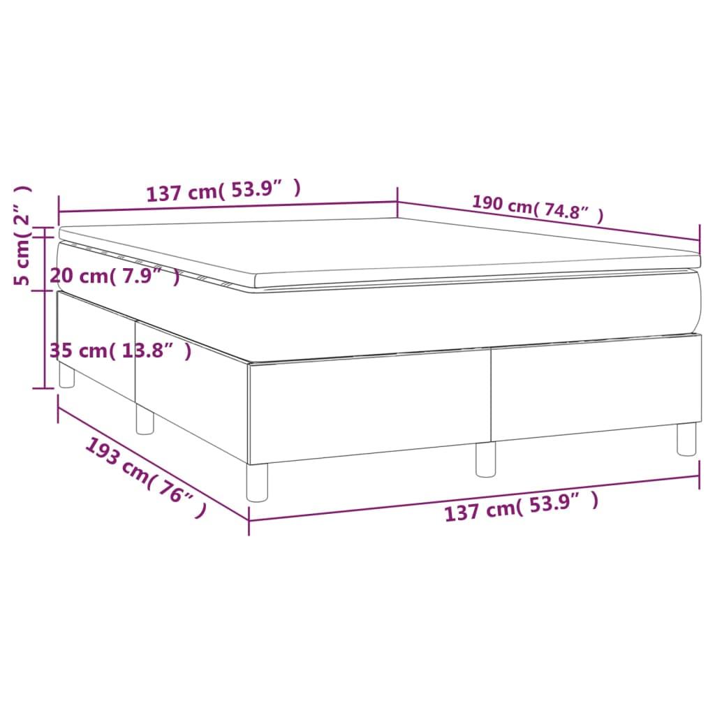 Box Spring Bed with Mattress Black 137x190 cm Full Velvet