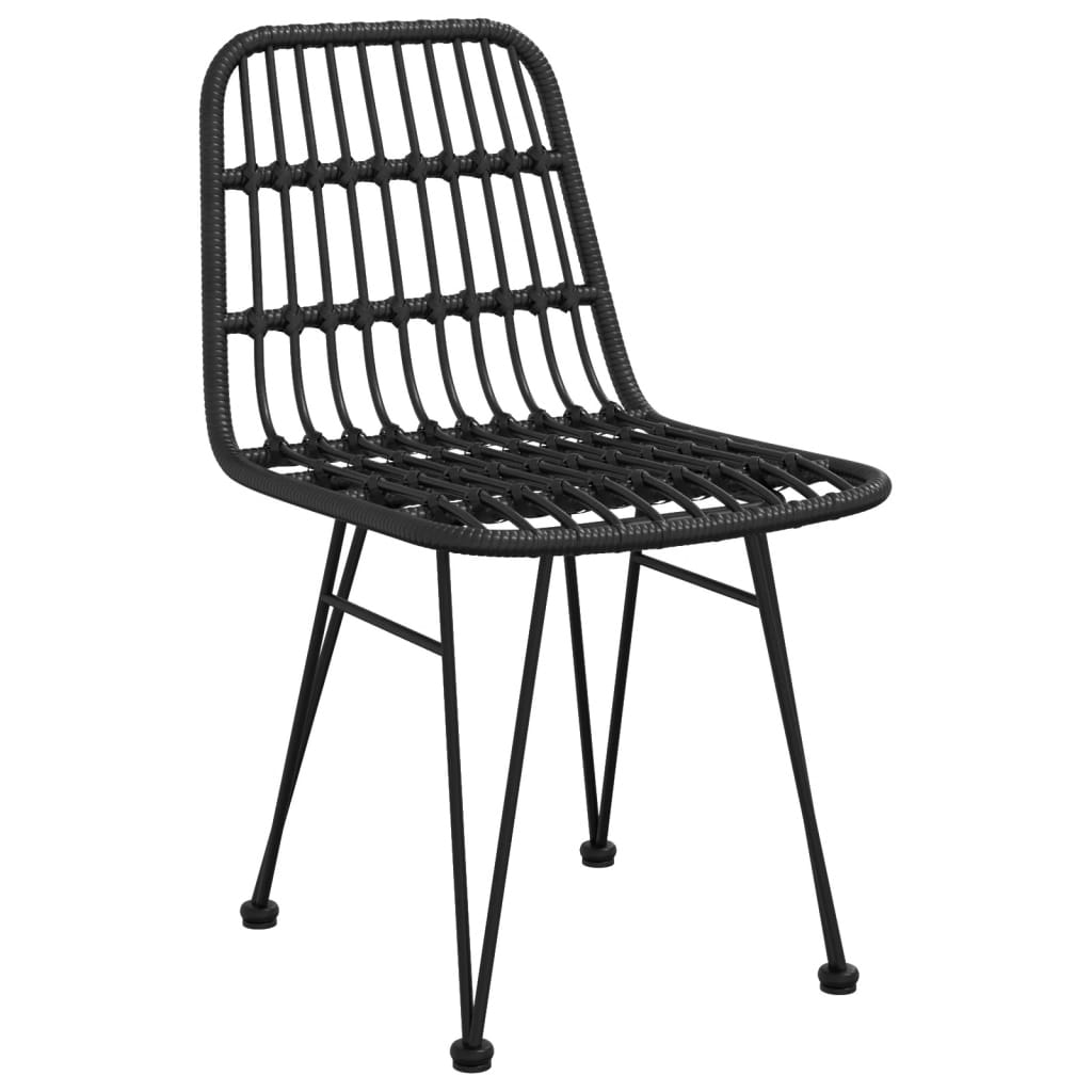 Garden Chairs 2 pcs Black 48x62x84 cm PE Rattan