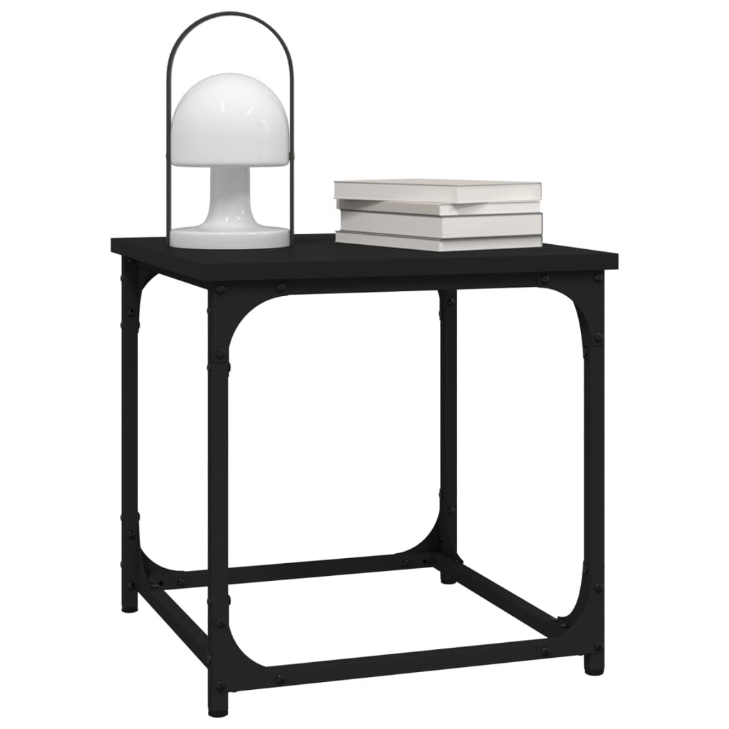 Side Table Black 40x40x40 cm Engineered Wood