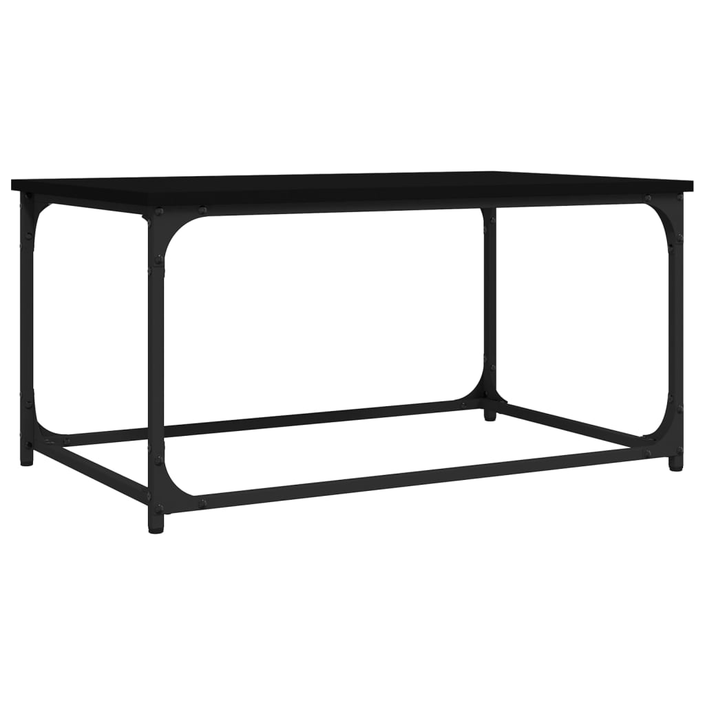 Coffee Table Black 80x50x40 cm Engineered Wood and Iron