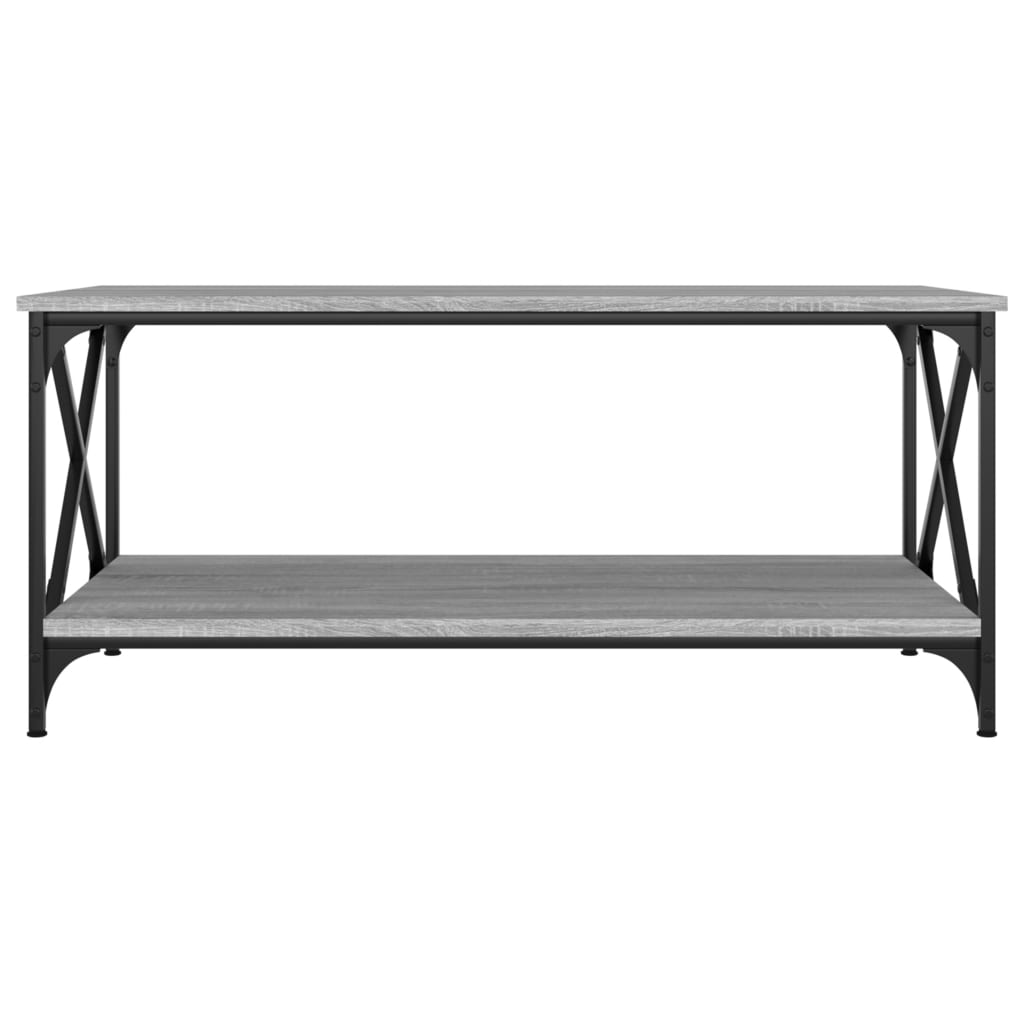 Coffee Table Grey Sonoma 100x50x45 cm Engineered Wood and Iron