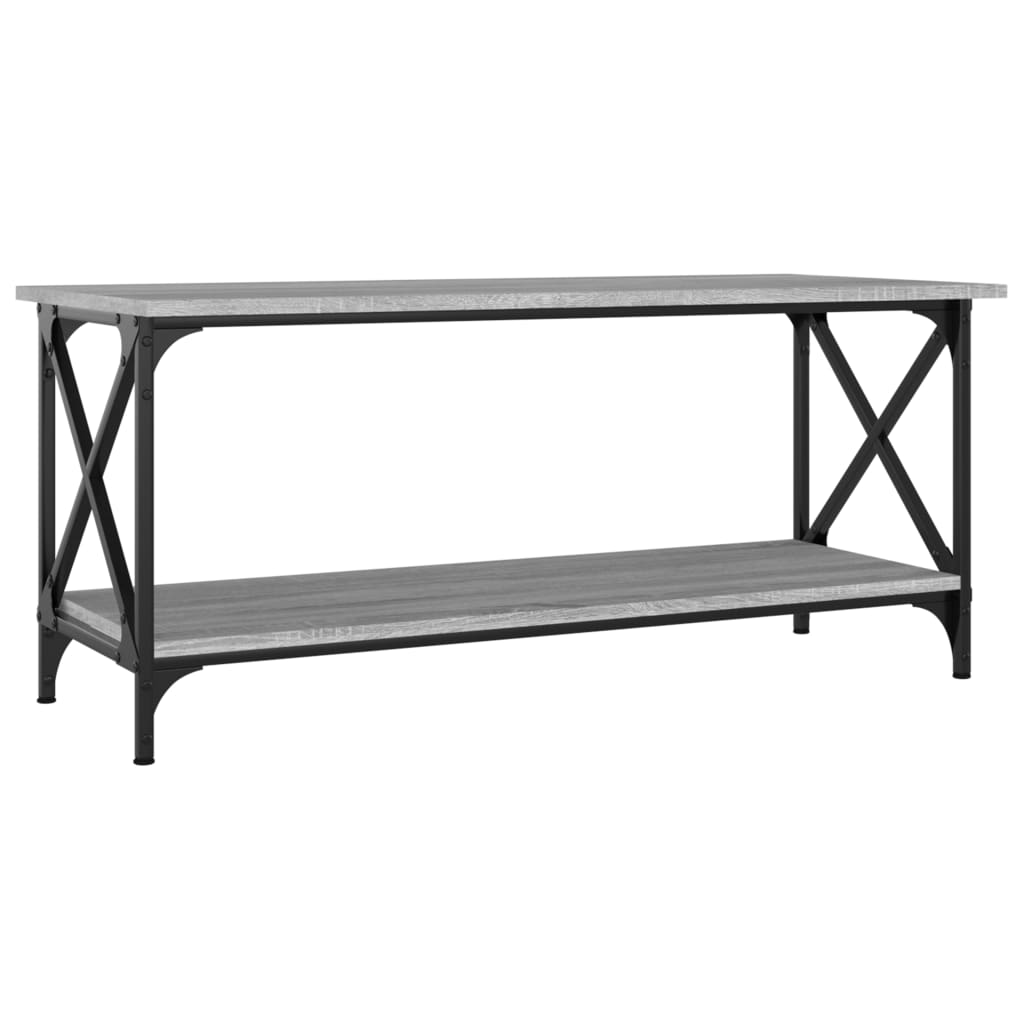 Coffee Table Grey Sonoma 100x45x45 cm Engineered Wood and Iron