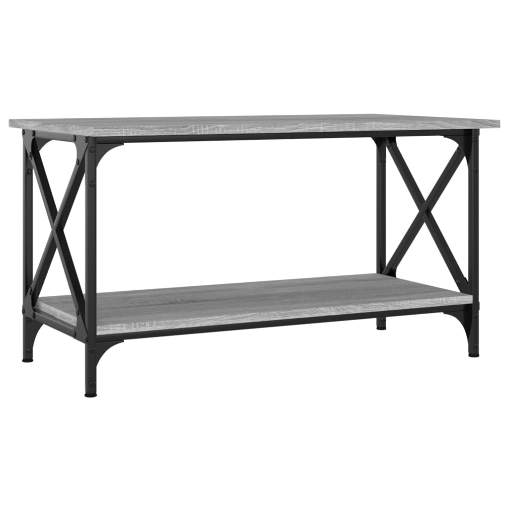 Coffee Table Grey Sonoma 80x45x45 cm Engineered Wood and Iron