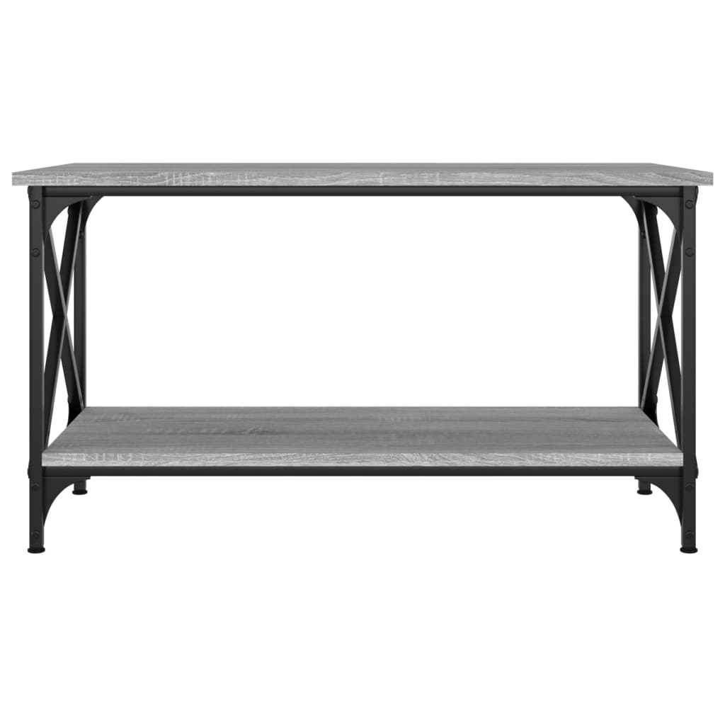 Coffee Table Grey Sonoma 80x45x45 cm Engineered Wood and Iron