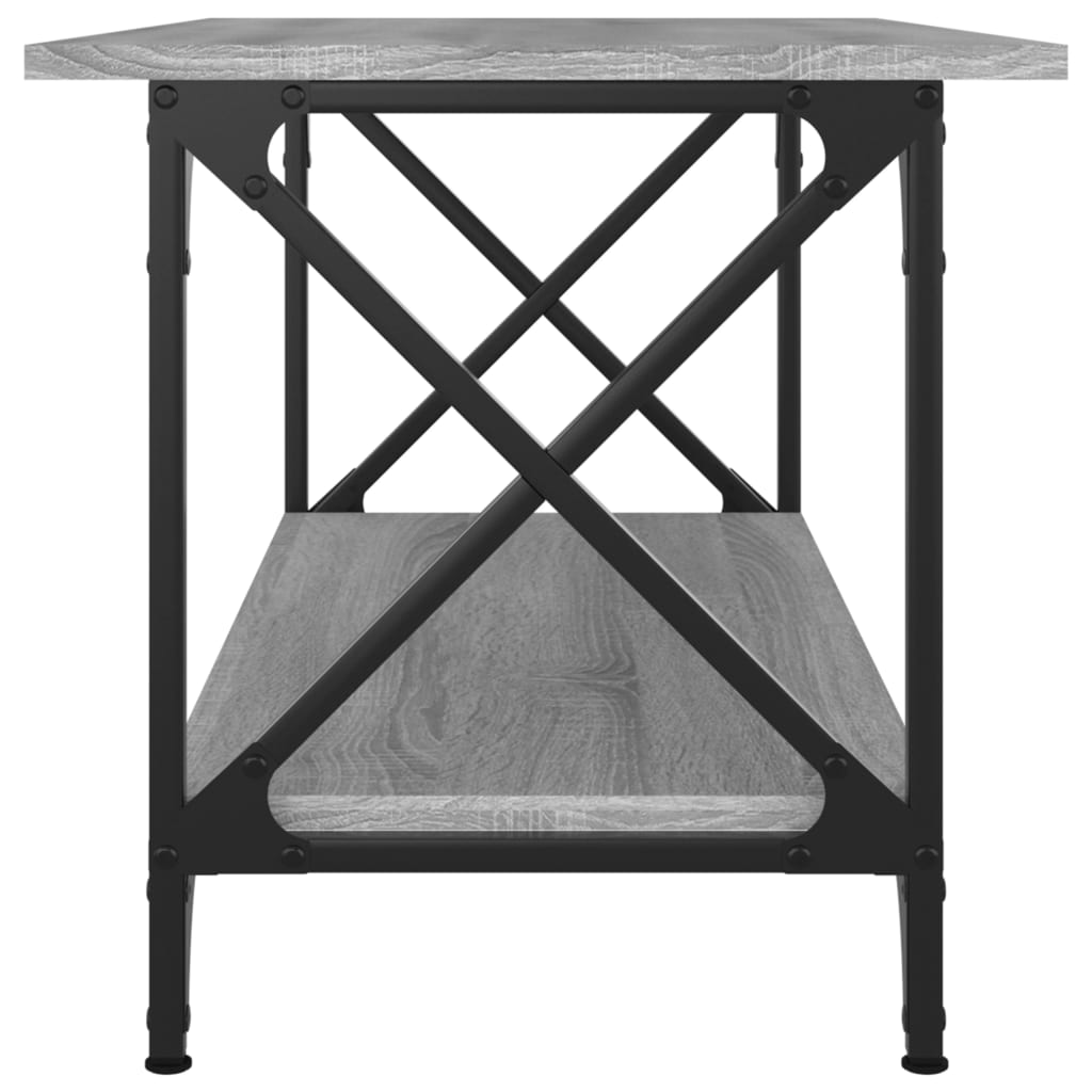 Coffee Table Grey Sonoma 80x45x45 cm Engineered Wood and Iron