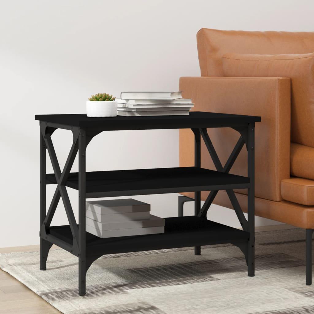 Side Table Black 55x38x45 cm Engineered Wood