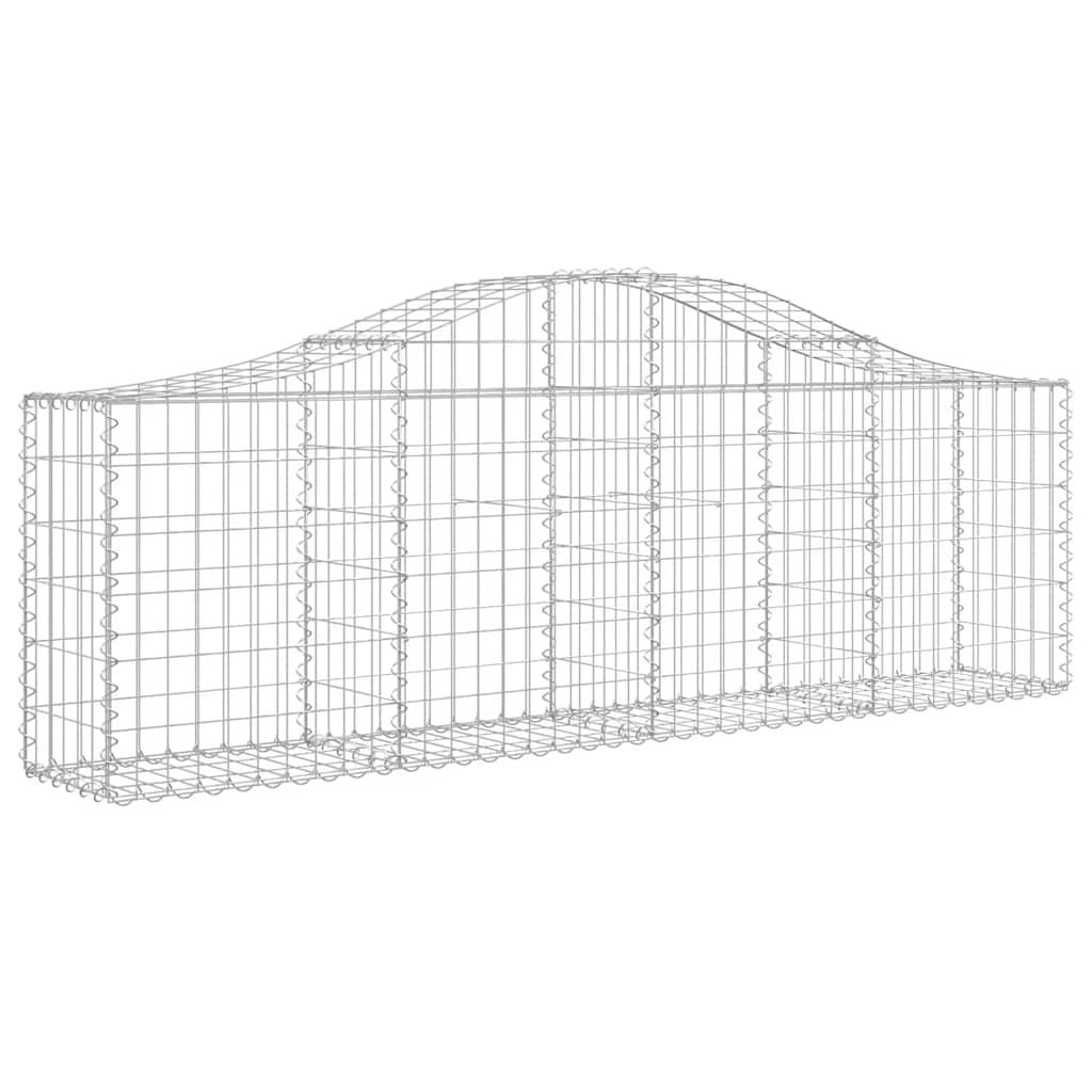 Arched Gabion Baskets 3 pcs 200x30x60/80 cm Galvanised Iron