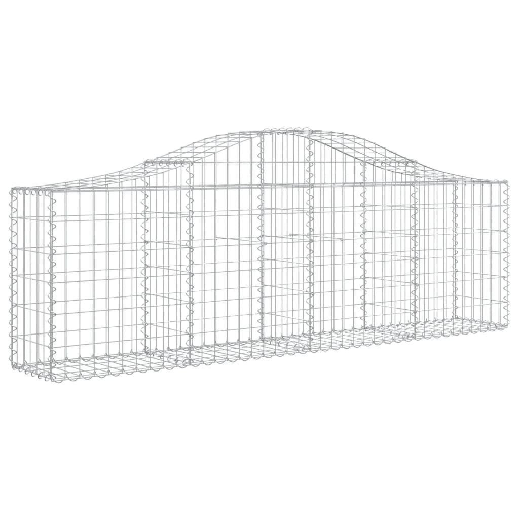 Arched Gabion Baskets 4 pcs 200x30x60/80 cm Galvanised Iron