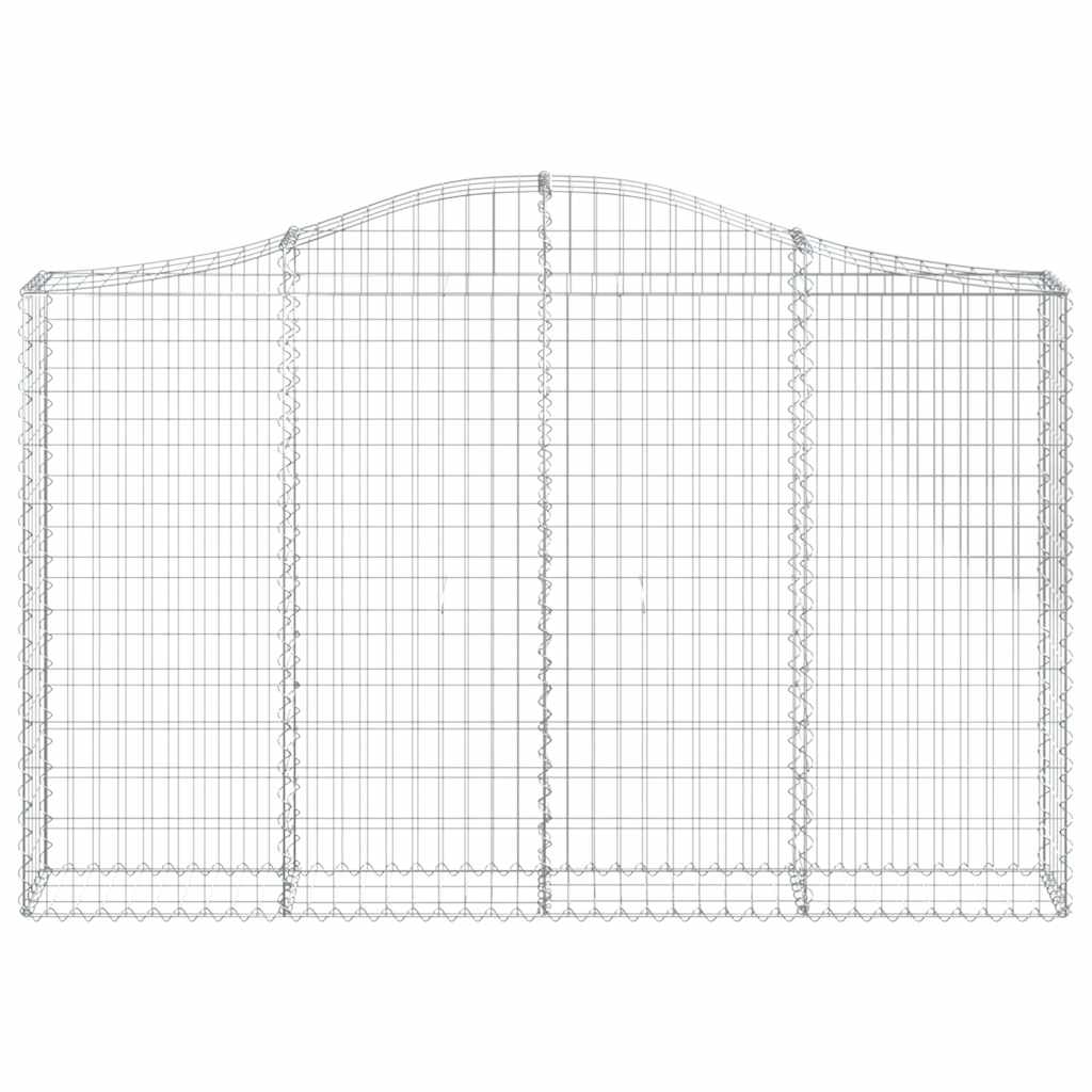 Arched Gabion Baskets 2 pcs 200x30x120/140 cm Galvanised Iron
