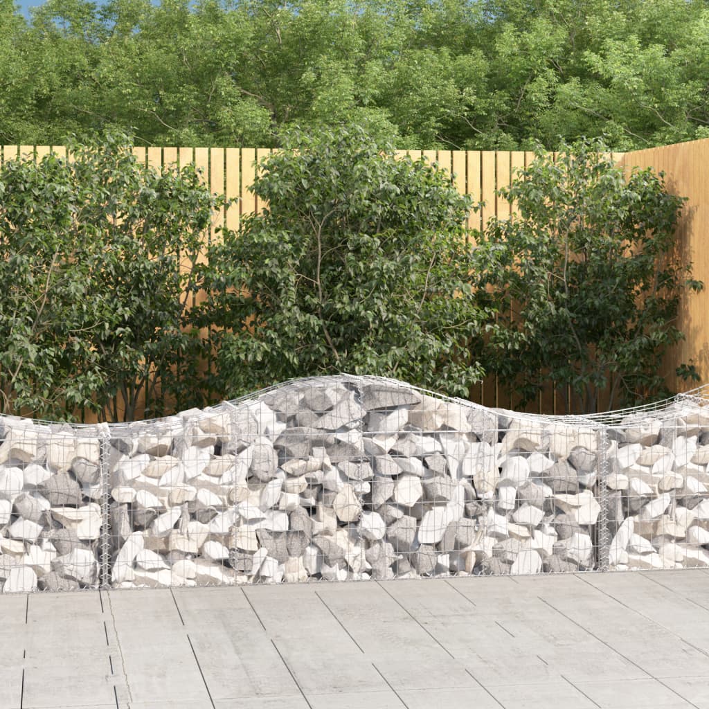Arched Gabion Baskets 8 pcs 200x50x60/80 cm Galvanised Iron