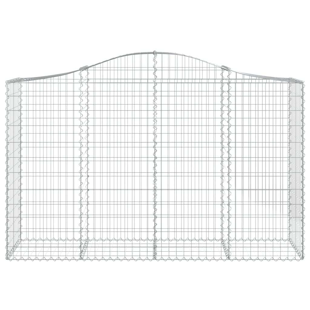 Arched Gabion Baskets 2 pcs 200x50x120/140 cm Galvanised Iron