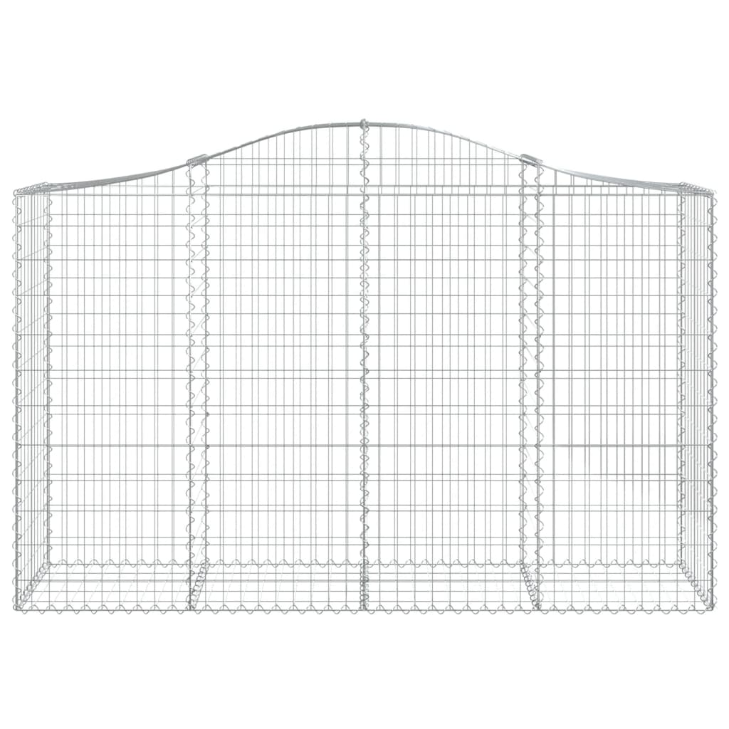Arched Gabion Baskets 3 pcs 200x50x120/140 cm Galvanised Iron