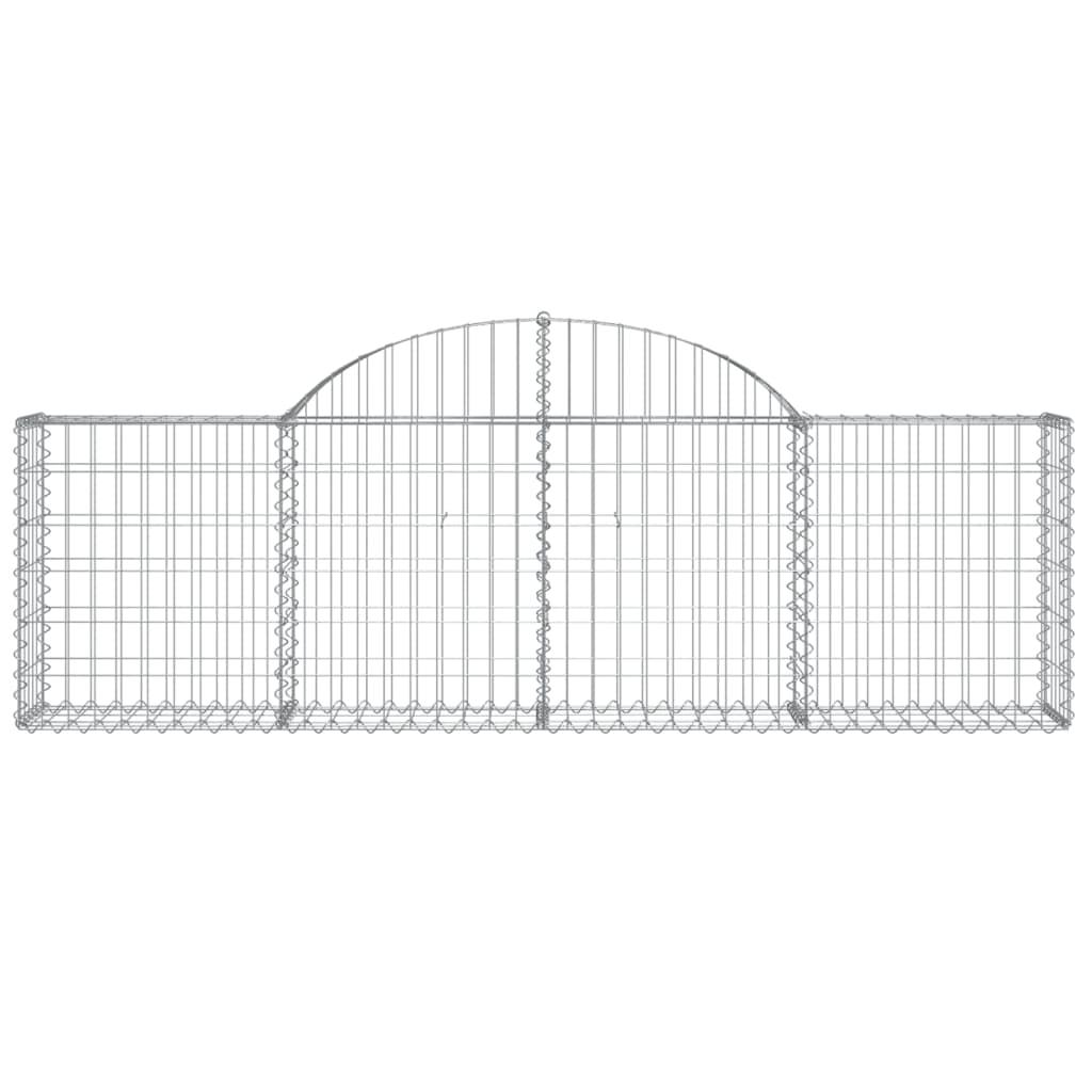 Arched Gabion Baskets 2 pcs 200x30x60/80 cm Galvanised Iron