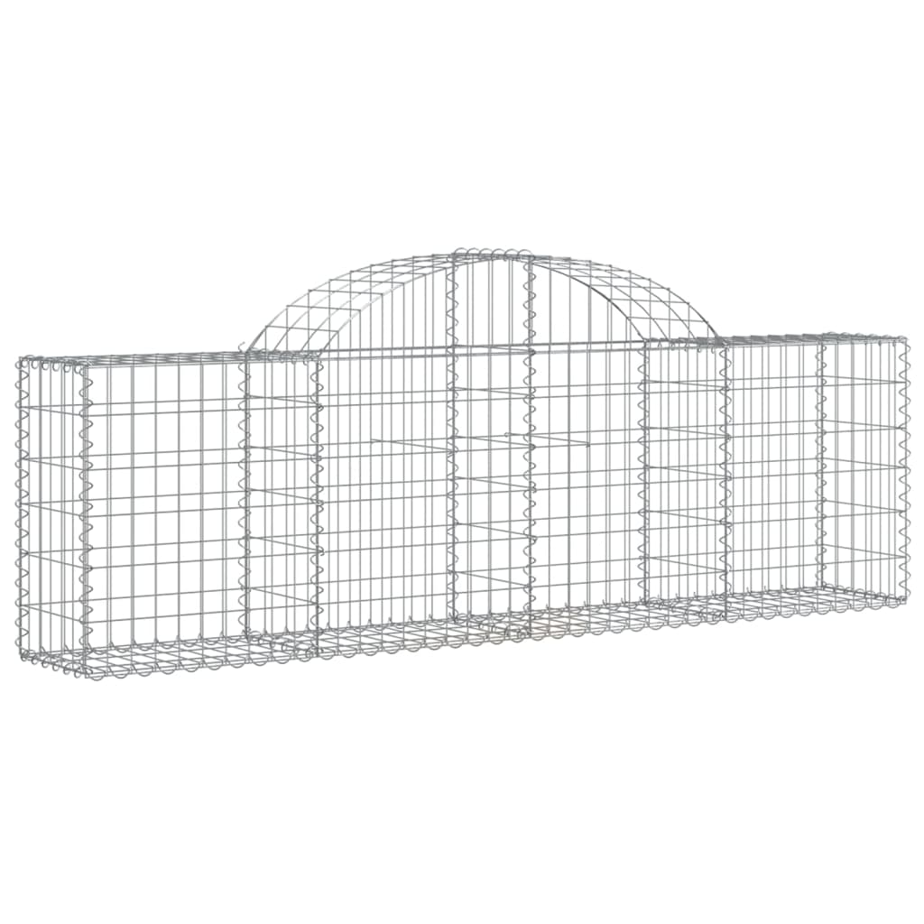 Arched Gabion Baskets 4 pcs 200x30x60/80 cm Galvanised Iron