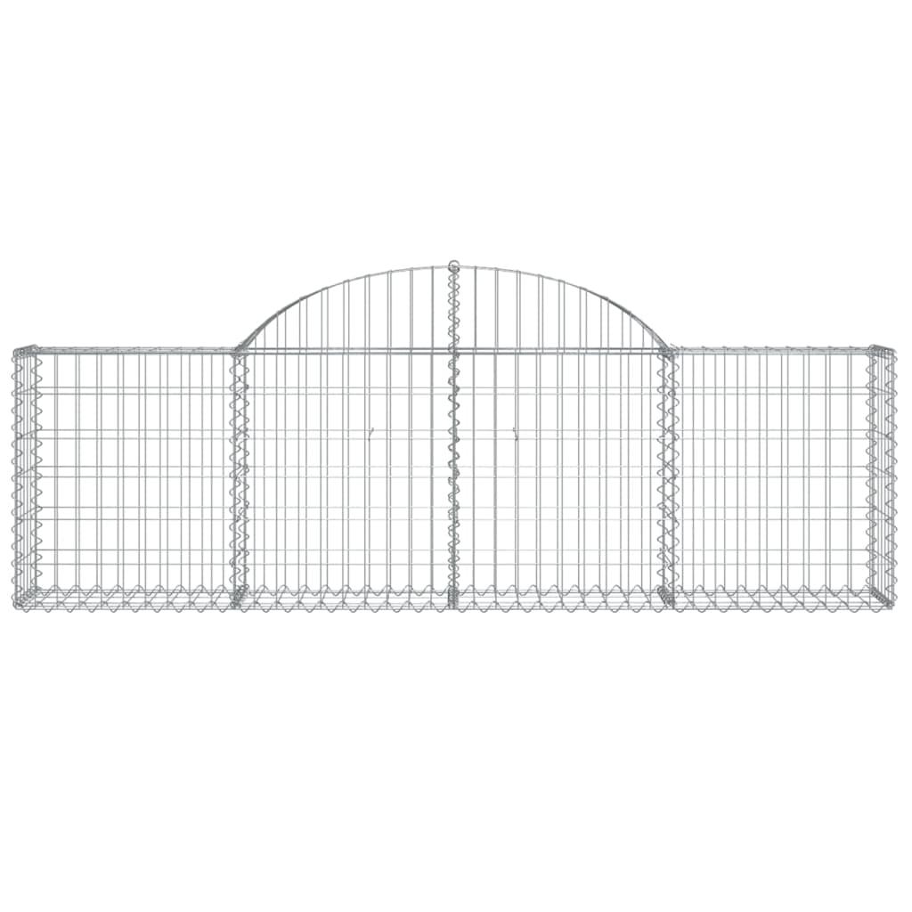Arched Gabion Baskets 4 pcs 200x30x60/80 cm Galvanised Iron