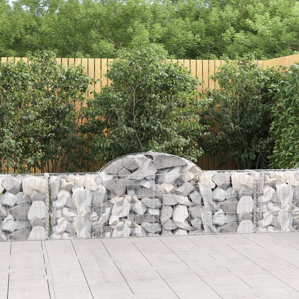 Arched Gabion Baskets 4 pcs 200x30x60/80 cm Galvanised Iron