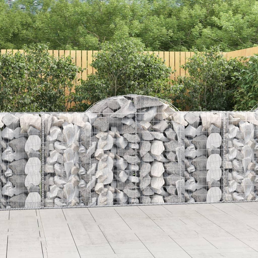 Arched Gabion Baskets 3 pcs 200x50x100/120 cm Galvanised Iron