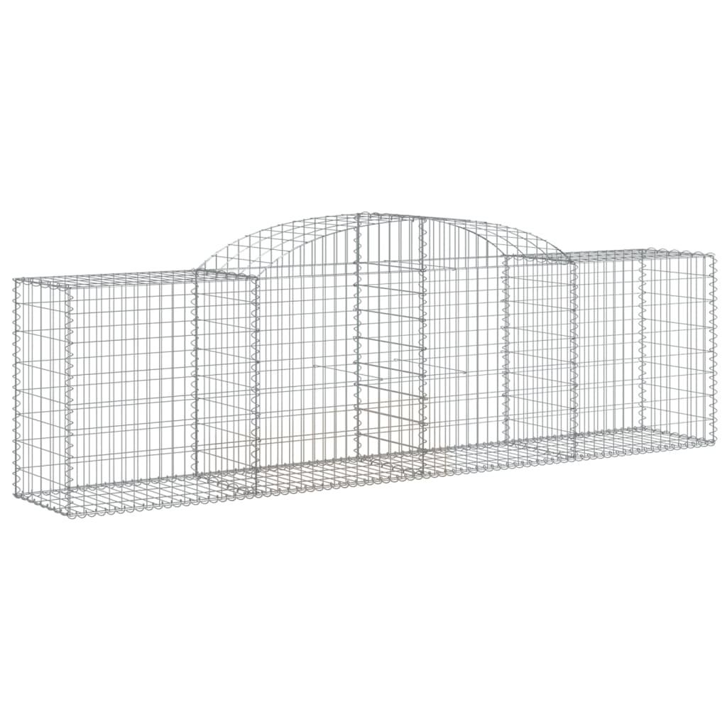 Arched Gabion Baskets 4 pcs 300x50x80/100 cm Galvanised Iron