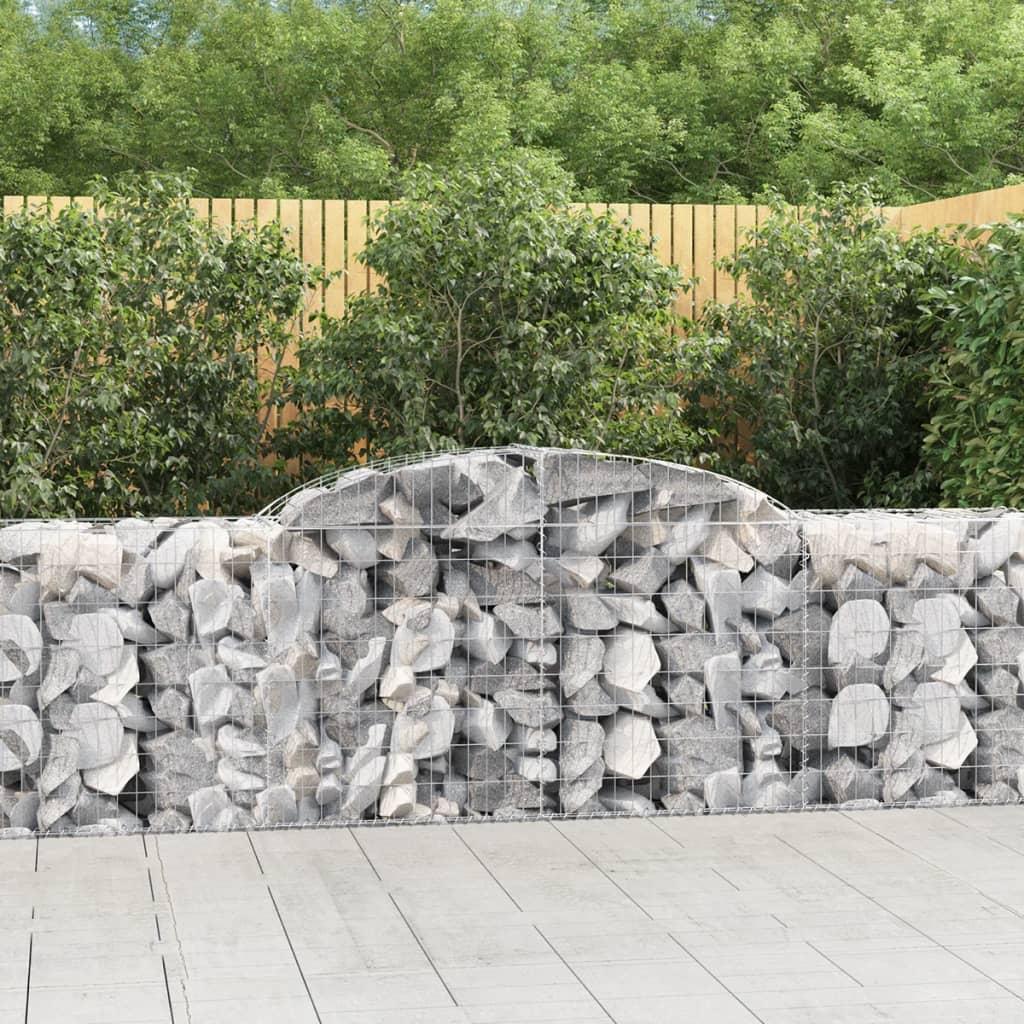 Arched Gabion Baskets 4 pcs 300x50x80/100 cm Galvanised Iron