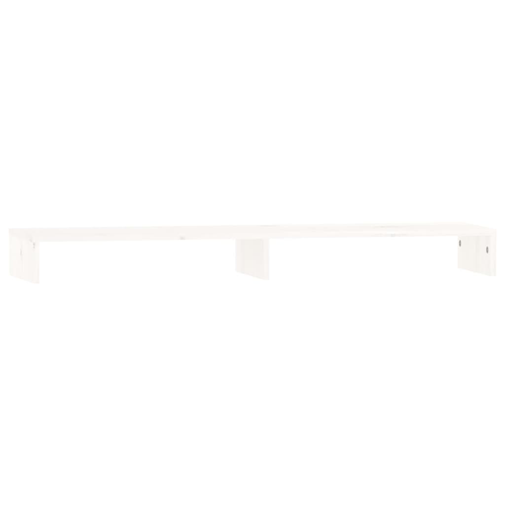 Monitor Stand White 100x27x10 cm Solid Wood Pine