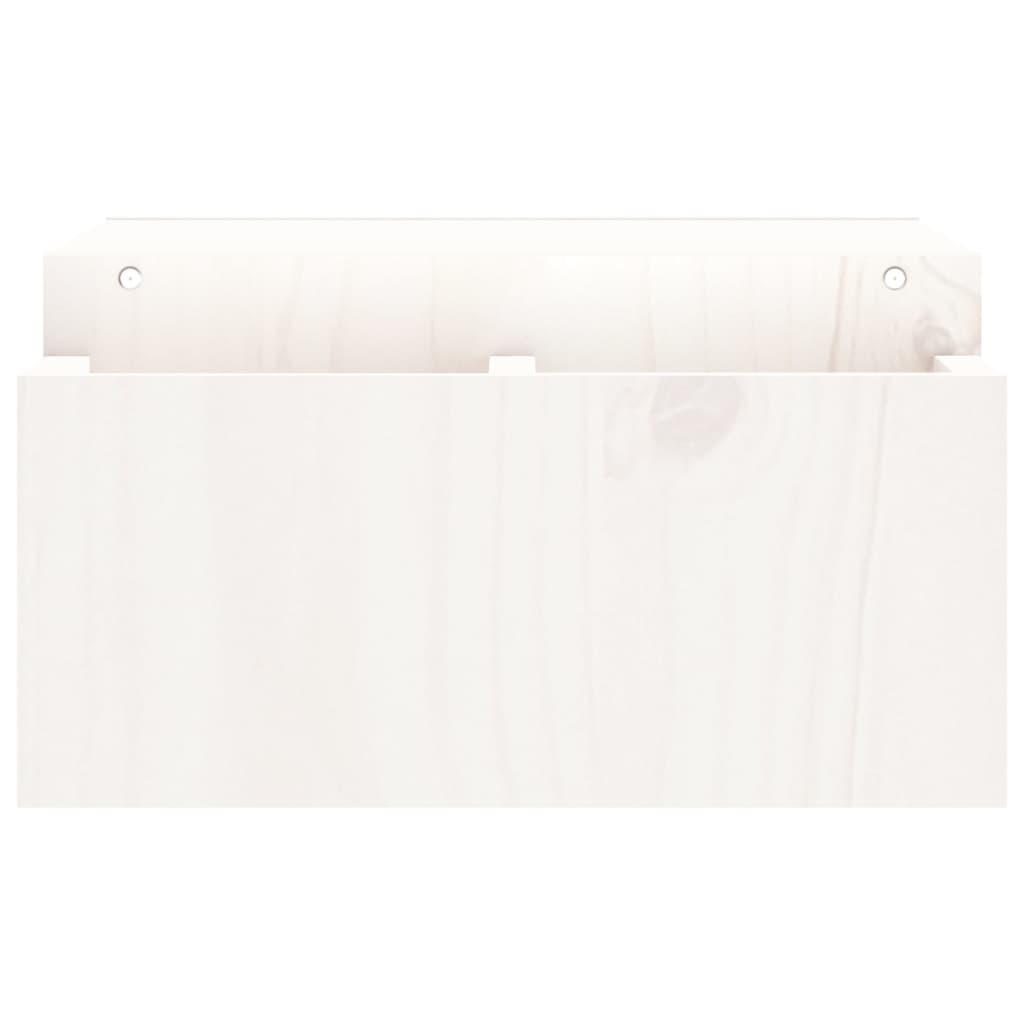 Monitor Stand White 70x27.5x15 cm Solid Wood Pine